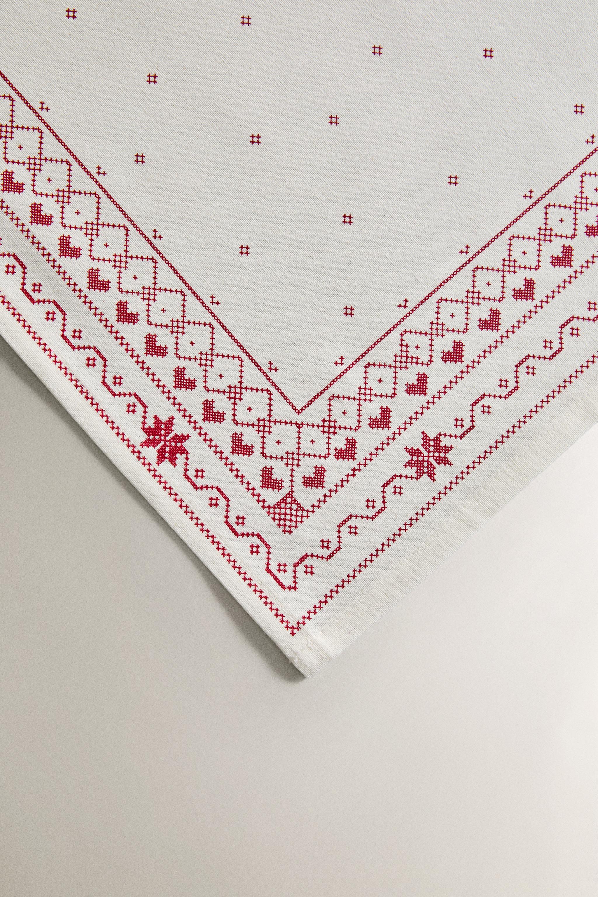 SET OF CHRISTMAS PRINT COTTON NAPKINS (SET OF 2)